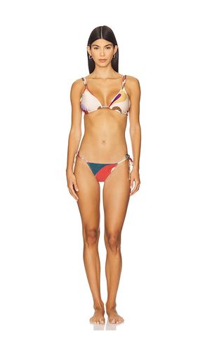 Organic Floral Triangle Bikini in Beige. - size M (also in S) - ADRIANA DEGREAS - Modalova