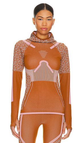 Top de yoga de manga larga con capucha sin costuras true strength en color burnt orange talla L - adidas by Stella McCartney - Modalova