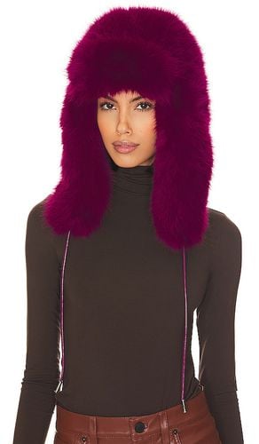 Faux Fox Trapper Hat in Fuchsia - Adrienne Landau - Modalova