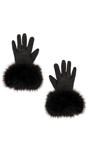 The Leather Faux Fur Glove in Black - Adrienne Landau - Modalova