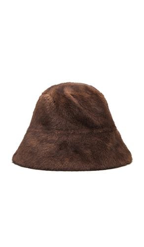 The Uptown Faux Fur Bucket Hat in Brown - Adrienne Landau - Modalova