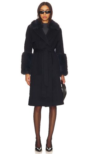 Faux fur trim wool coat in color size L in - . Size L (also in M) - Adrienne Landau - Modalova