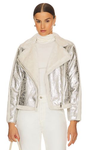 Moonstone faux shearling jacket in color metallic size L in - Metallic . Size L (also in M, S, XS) - Adrienne Landau - Modalova