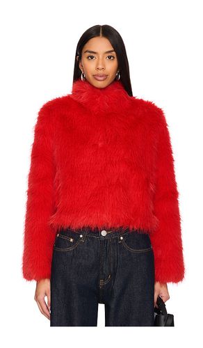 Chaqueta faux fox fur en color rojo talla L en - Red. Talla L (también en M, S) - Adrienne Landau - Modalova