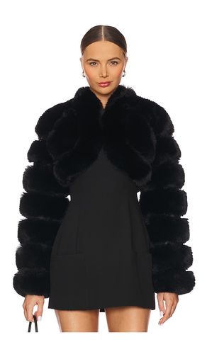 X REVOLVE Faux Fox Fur Short Jacket in Black. - size L (also in M, S) - Adrienne Landau - Modalova