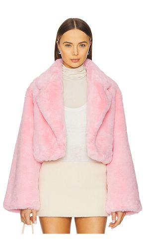 Chaqueta faux fox en color rosado talla L en - Pink. Talla L (también en M, S) - Adrienne Landau - Modalova