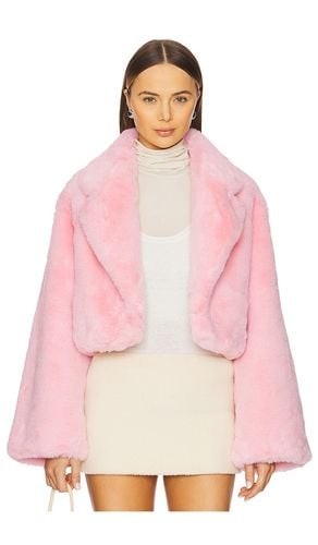 X REVOLVE Faux Fox Jacket in Pink. - size M (also in S) - Adrienne Landau - Modalova