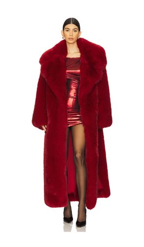 Abrigo faux fur with hood en color burgundy talla M en - Burgundy. Talla M (también en S) - Adrienne Landau - Modalova