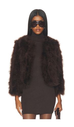 Turkey Feather Coat in . Size L. Also in M, S - Adrienne Landau - Modalova
