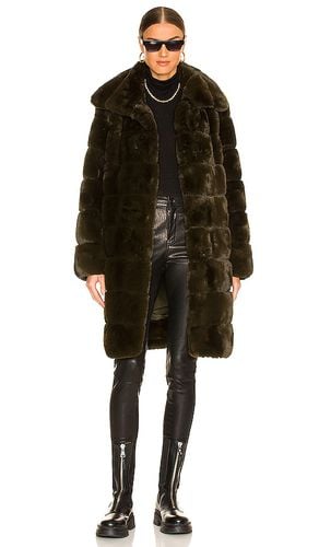 Faux Fur Long Coat in Olive. - size S (also in L, M) - Adrienne Landau - Modalova