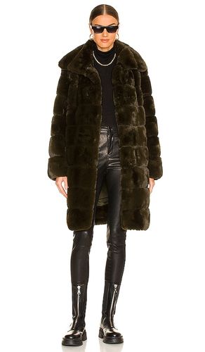 Faux Fur Long Coat in Olive. - size S (also in M) - Adrienne Landau - Modalova