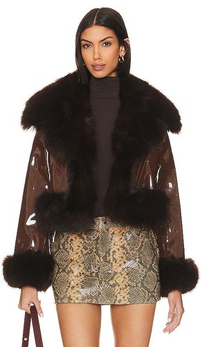 JACKE AUS LEDERIMITAT & WEBPELZ in . Größe L. Also in S, M, XS - Adrienne Landau - Modalova