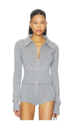Cashmere Ribbed Collar Cardigan in Grey. - size L (also in M, XS) - AEXAE - Modalova