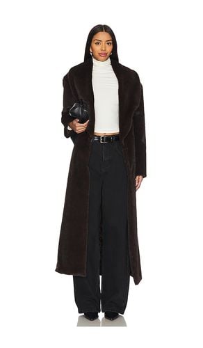 Faux Fur Long Line Belted Coat in Chocolate. - size L (also in M, S) - AEXAE - Modalova