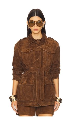 Leather Suede Mid Jacket in Brown. - size L (also in M) - AEXAE - Modalova