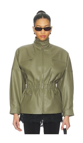 Leather cinched mid jacket in color olive size S (also in M, L) - AEXAE - Modalova