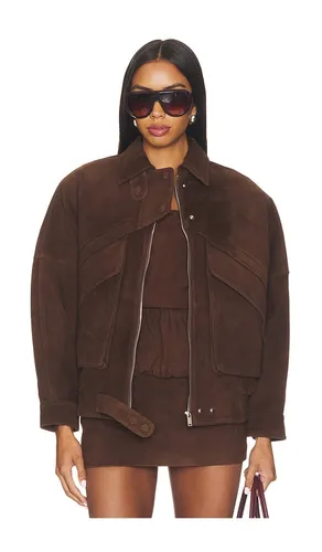 Lamb Leather Suede Aviator Jacket in . Größe L. Also in M, S, XS - AEXAE - Modalova