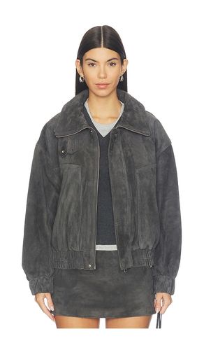 Leather Suede Funnel Bomber Jacket in . Taglia L. Also in M, S, XS - AEXAE - Modalova