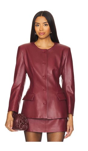 Leather Padded Contoured Blazer in Burgundy. - size L (also in M) - AEXAE - Modalova