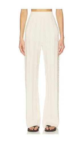 Cashmere Cable Straight Leg Pant in Beige. - size L (also in M, S, XS) - AEXAE - Modalova