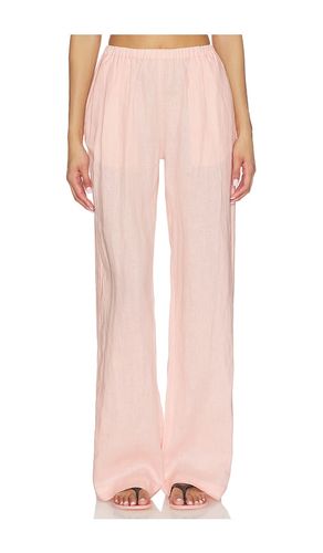 Linen Low Waist Day Pant in Pink. - size L (also in M, S, XS) - AEXAE - Modalova