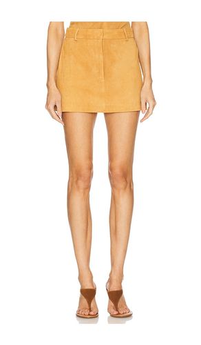 Leather Suede Mini Skirt in Tan. - size M (also in S) - AEXAE - Modalova