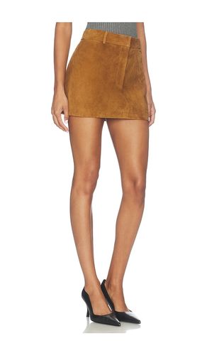 Lamb Leather Suede Mini Skirt in Brown. - size L (also in M, S) - AEXAE - Modalova