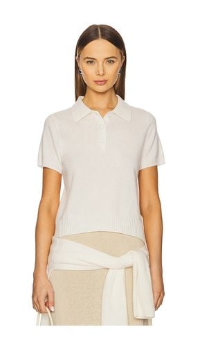 Cashmere T Shirt Polo Top in Cream. - size L (also in M, S, XS) - AEXAE - Modalova