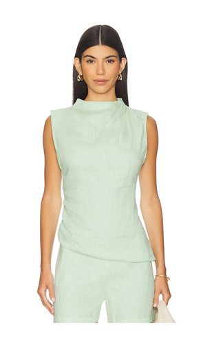 X REVOLVE Linen Ruched Top in Sage. - size L (also in M, S, XL, XS, XXS) - AEXAE - Modalova