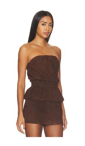 Lamb Leather Suede Ruched Bandeau Top in . Size L. Also in S, XS - AEXAE - Modalova