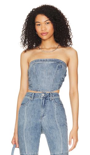 Ashton Pin-up Lace Up Corset in Denim-Light. - size L (also in M, S, XL, XS) - AFRM - Modalova