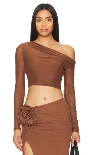 Bria Mesh Top in Brown. - size L (also in M) - AFRM - Modalova