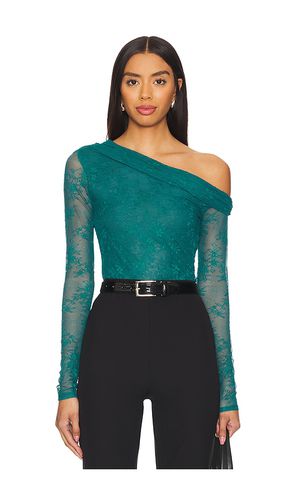 Top de un solo hombro con manga larga. barry lace en color azul cerceta talla 1X en - Teal. Talla 1X (también en 2X, 3X, L, M, S, XL - AFRM - Modalova