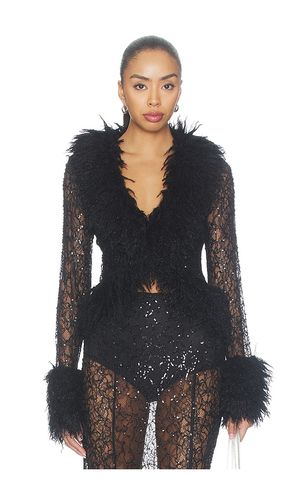 Simone Beaded Lace Fur Trim Cardigan in . Size L. Also in M, S - AFRM - Modalova
