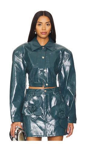 Cropped Mercer Jacket in Teal. - size 0 (also in 10, 2, 4, 6, 8) - AKNVAS - Modalova