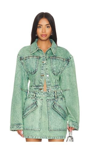 Cropped Mercer Jean Jacket in Green. - size 2 (also in 0, 4, 6, 8) - AKNVAS - Modalova