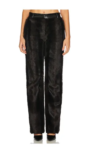 Barberini Faux Fur Pant in Black. - size 10 (also in 2, 4, 6, 8) - AKNVAS - Modalova