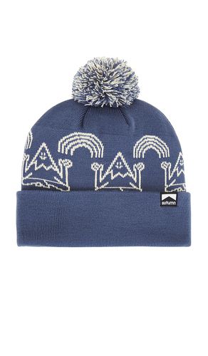 Mindful Mountain Pom Beanie in Blue - Autumn Headwear - Modalova