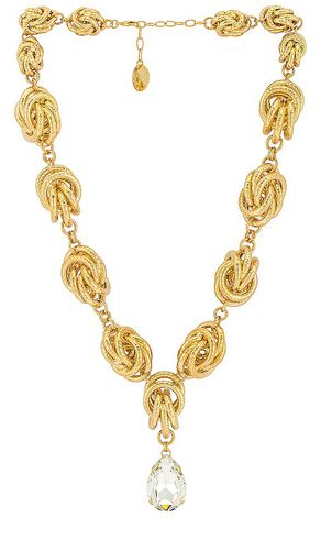 Collar knot and crystal drop en color oro metálico talla all en - Metallic Gold. Talla all - Anton Heunis - Modalova