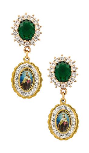 Virgin drop earrings in color green size all in - Green. Size all - Anton Heunis - Modalova