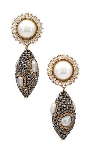 Pendientes encrusted gem drop en color oro metálico talla all en - Metallic Gold. Talla all - Anton Heunis - Modalova