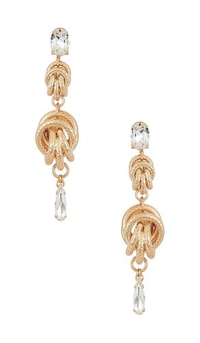 Pendientes double knot and tear drop en color oro metálico talla all en - Metallic Gold. Talla all - Anton Heunis - Modalova