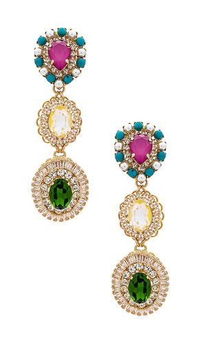 Pendientes multi gem cluster en color oro metálico talla all en & - Metallic . Talla all - Anton Heunis - Modalova