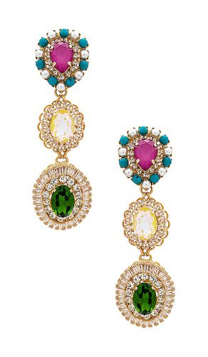 Multi Gem Cluster Earrings In Multicolor & Gold in - Anton Heunis - Modalova