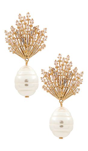 Sun ray pearl drop earrings en color oro metálico talla all en & - Metallic . Talla all - Anton Heunis - Modalova