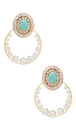 Gem cluster pearl hoops in color blue size all in & - Blue. Size all - Anton Heunis - Modalova