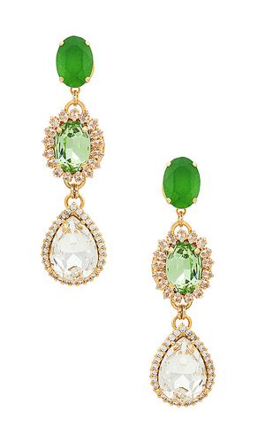 Double drop chandelier earrings in color green size all in & - Green. Size all - Anton Heunis - Modalova
