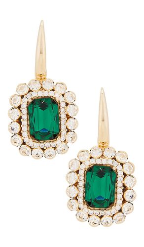 Octagon brooch hook earrings in color green size all in & - Green. Size all - Anton Heunis - Modalova