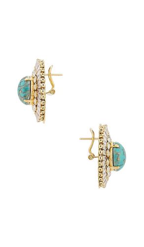Stud with clip oval earrings in color teal size all - Anton Heunis - Modalova