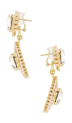 Omega Clasp Oval Disc Drop Earrings in Metallic - Anton Heunis - Modalova